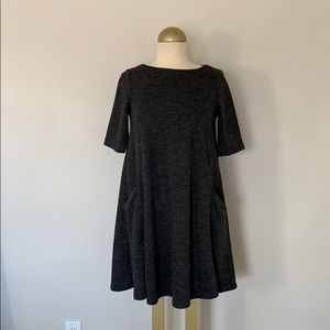 Charcoal Gray A-Line Swing Dress